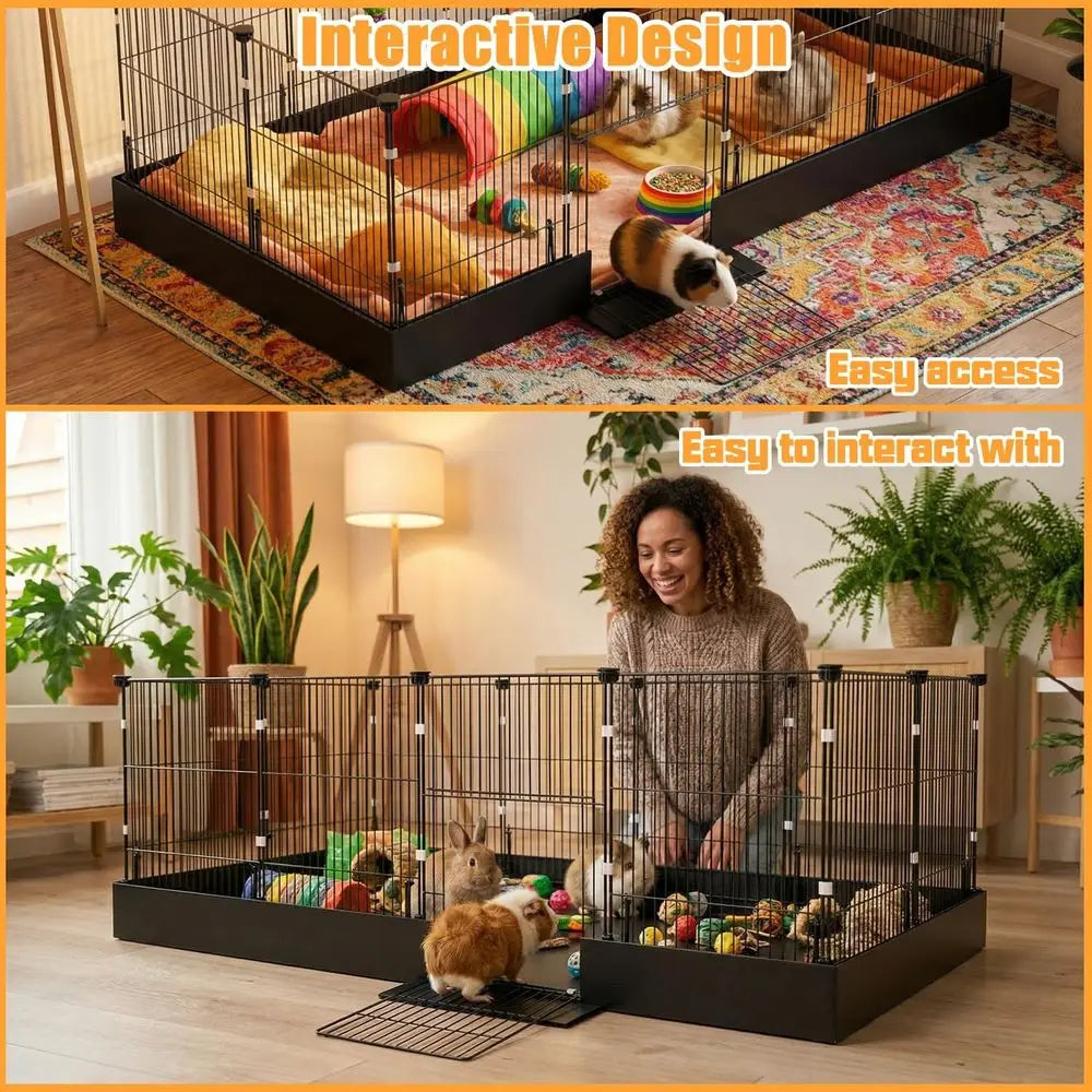 OVOZI DIY Expandable Playpen Cage For Guinea Pigs And Rabbits