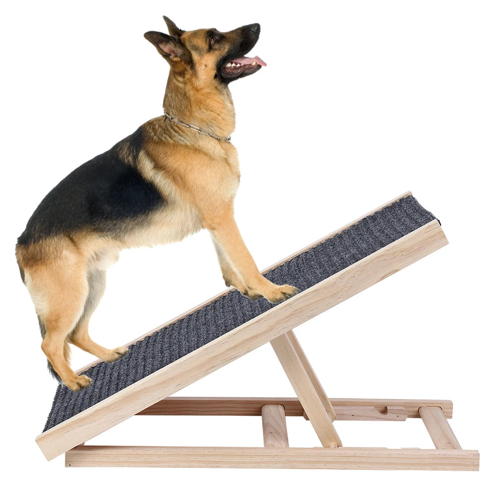 HiMISSDog Door Adjustable Folding Dog Ramp With Anti Skid