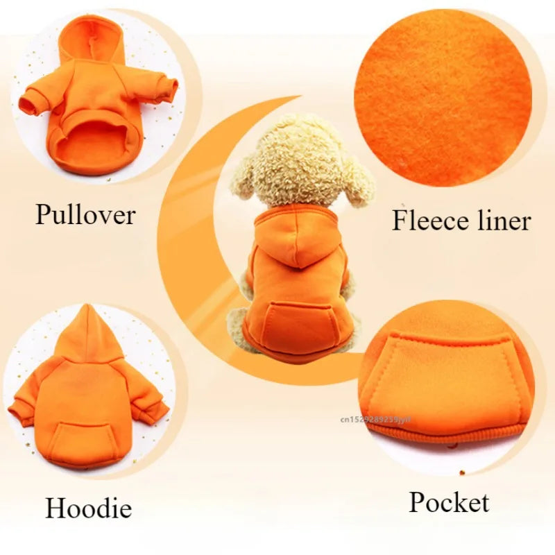NONECN Winter Hooded Dog Sweatshirt For Pets