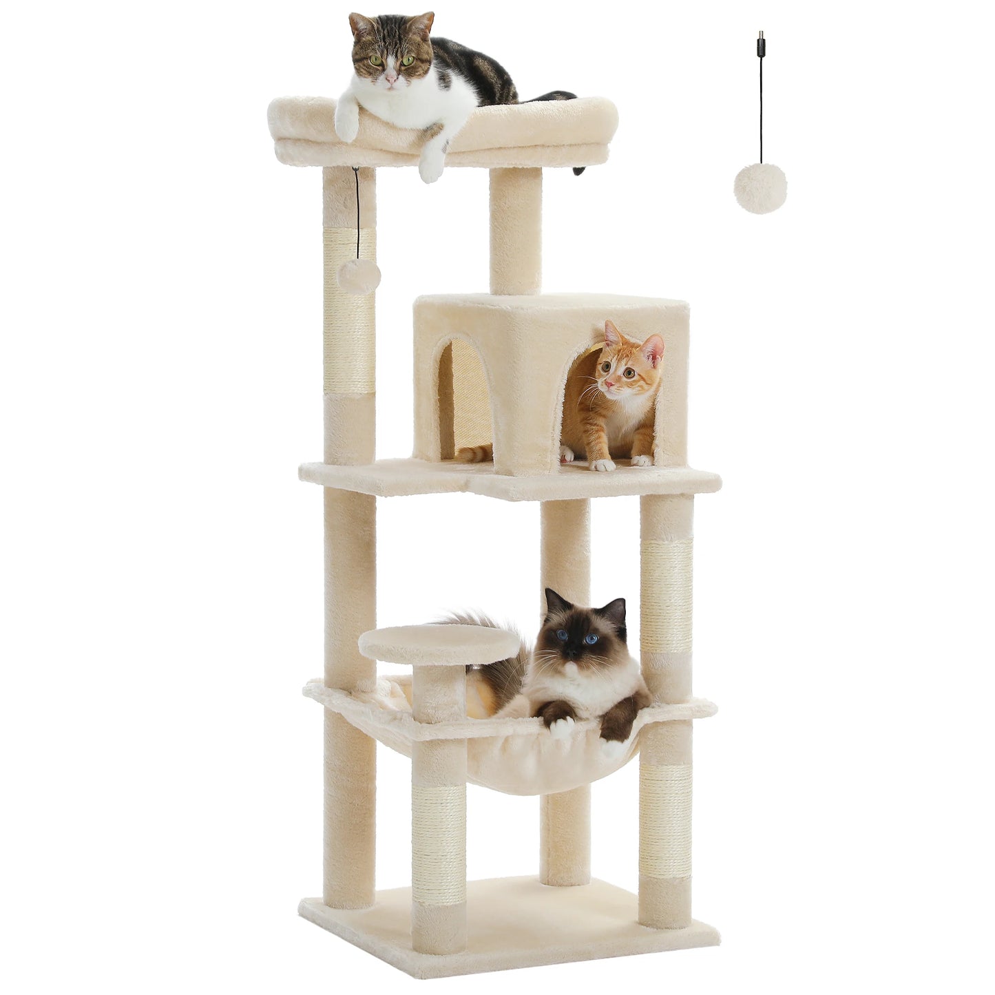 PETEPELA 5-Level Cat Tree For Indoor Cats With Metal Frame