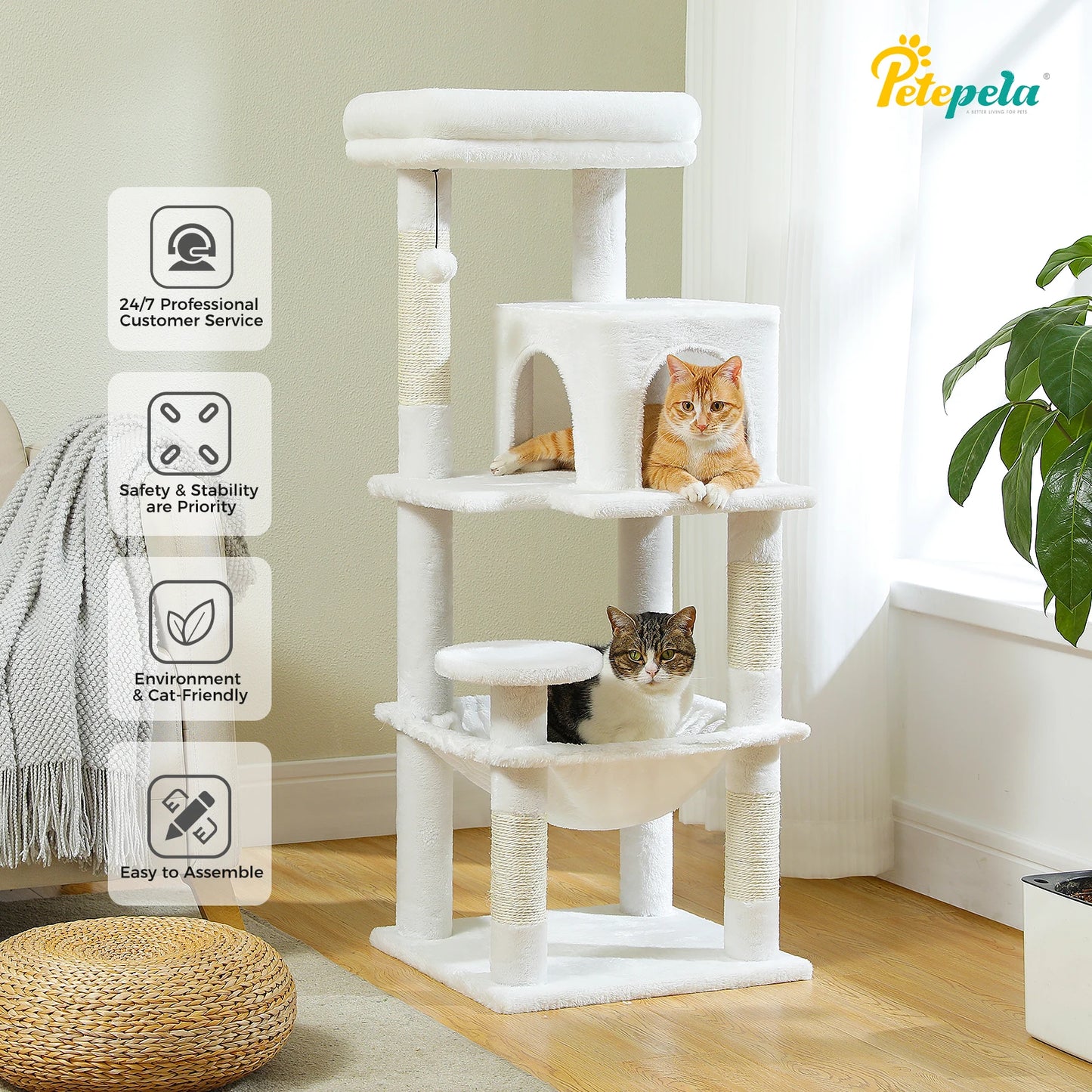 PETEPELA CN 5 Level Indoor Cat Tree With Metal Frame