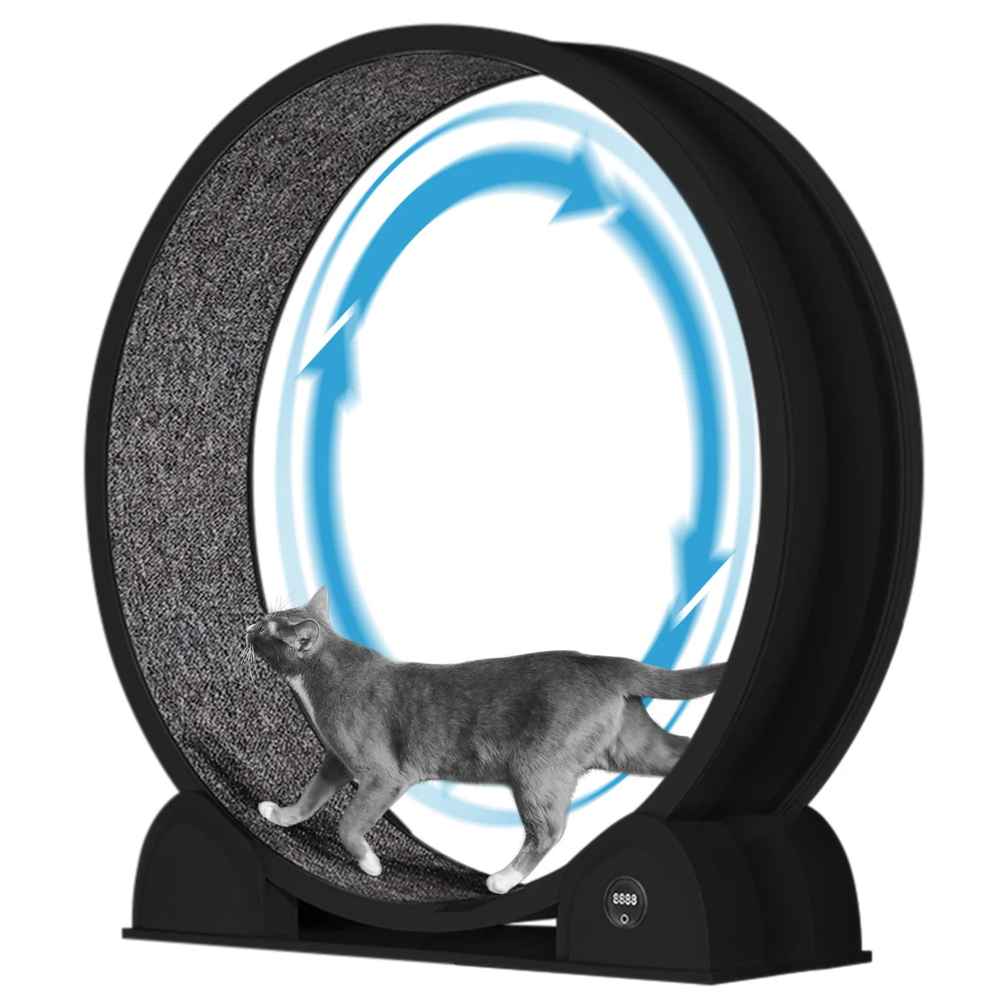 HiMISS Cat Exercise Wheel Super Quiet Pedometer Removable Mat Fitness