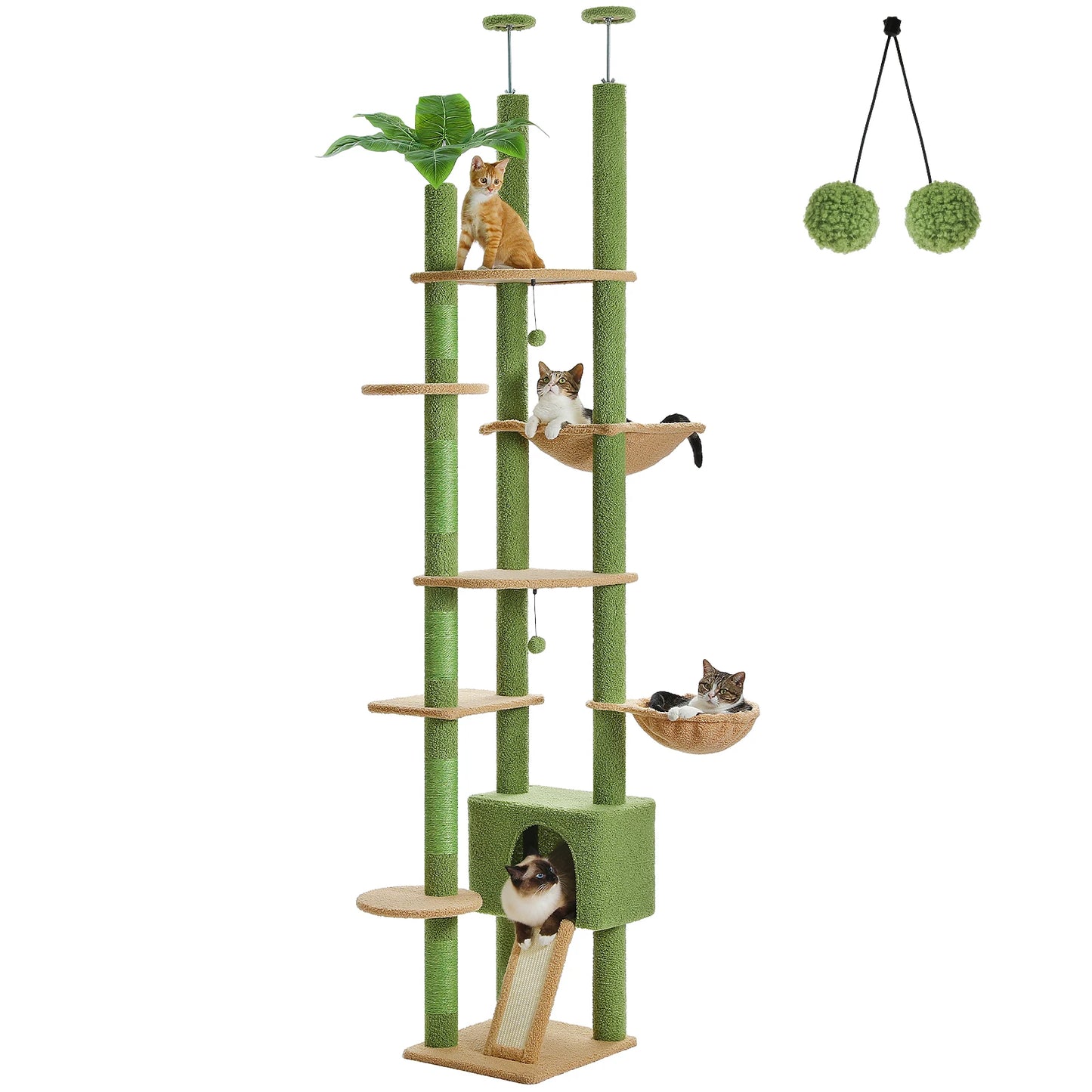 PETEPELACN Cactus Cat Tree Floor to Ceiling Cat Tower