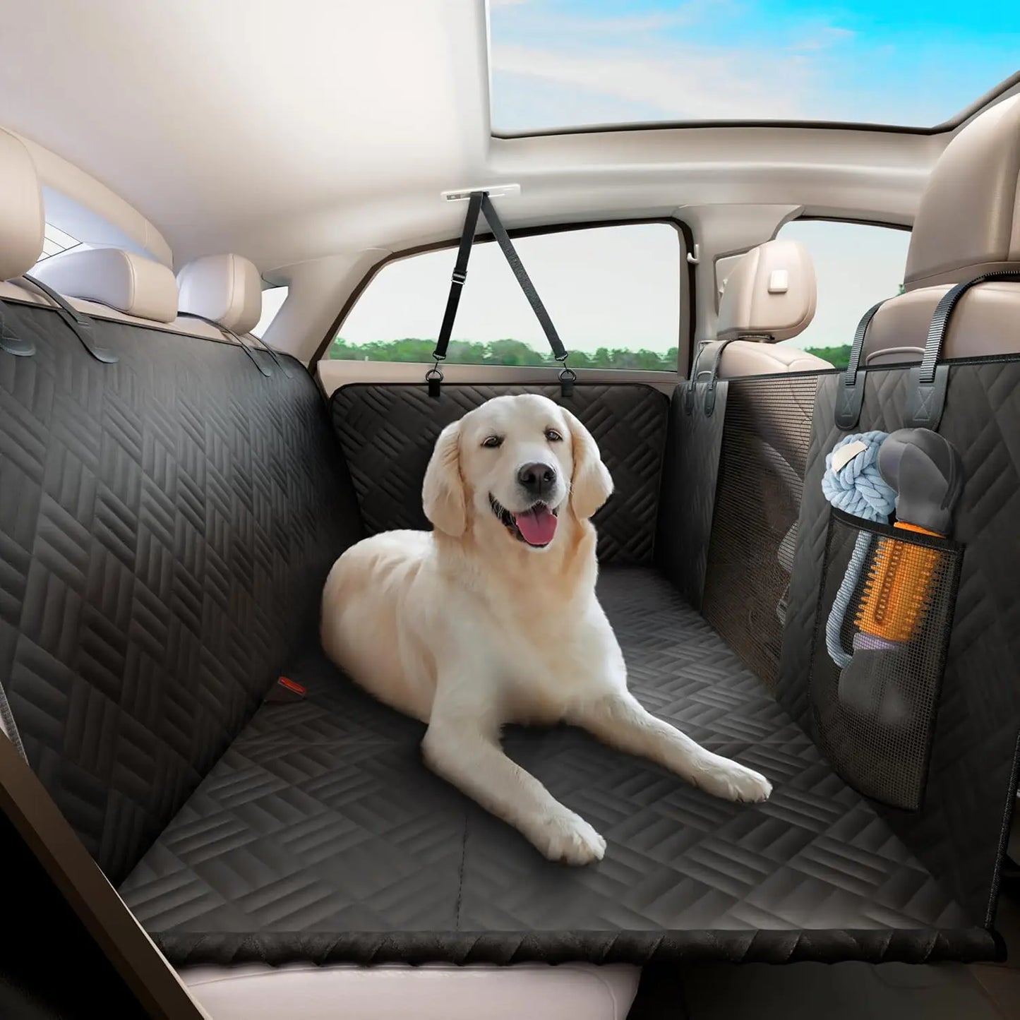 NONECN Heavy Duty Dog Seat Cover With Back Seat Extender