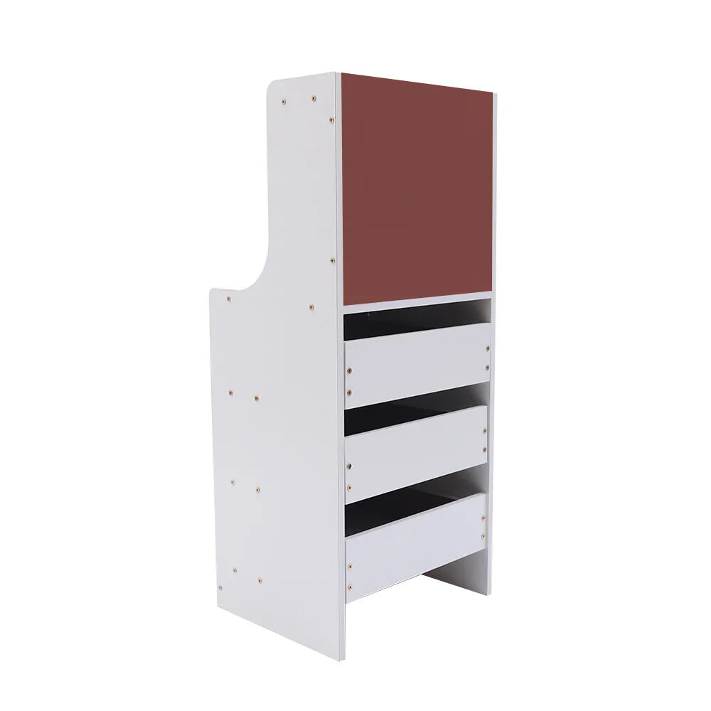 Bymaocar Three-Drawer Nightstand With Open Shelf For Bedside