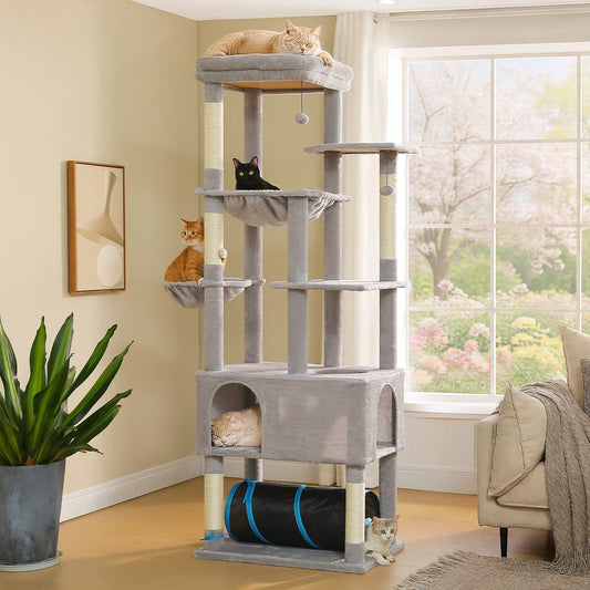 PAWZ Road Tall Cat Tree With Large Condo And Sisal Scratching Posts