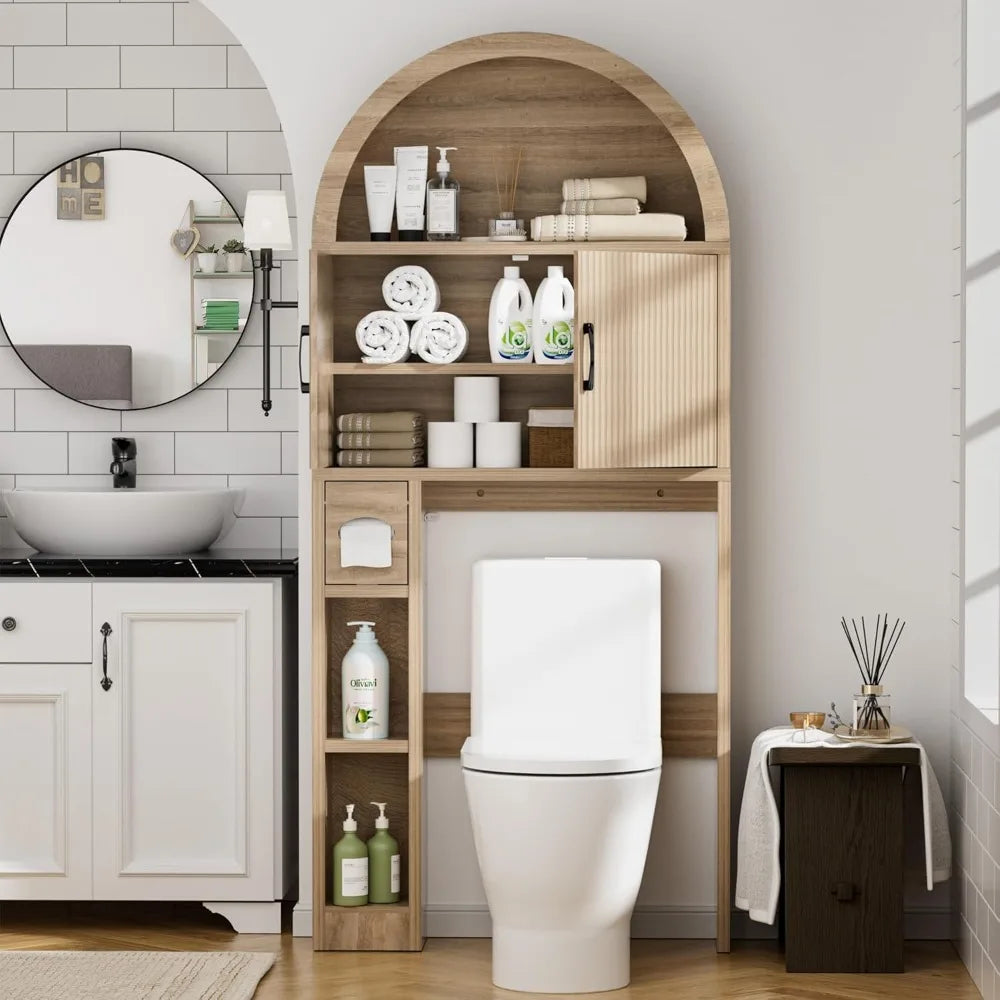 Over Toilet Storage Cabinet Arch Design Freestanding Bathroom Organizer