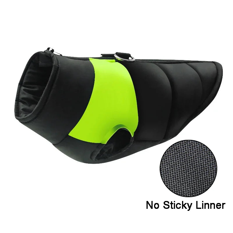 Padded Winter Dog Vest Jacket Waterproof Zipper Coat