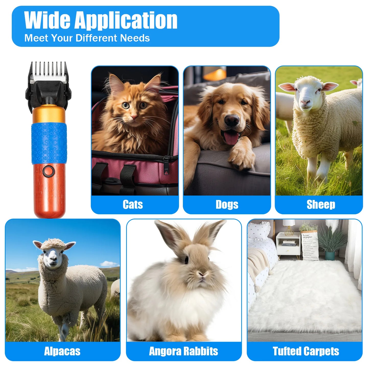Electric Animal Fur Shears for Pets and Livestock Grooming
