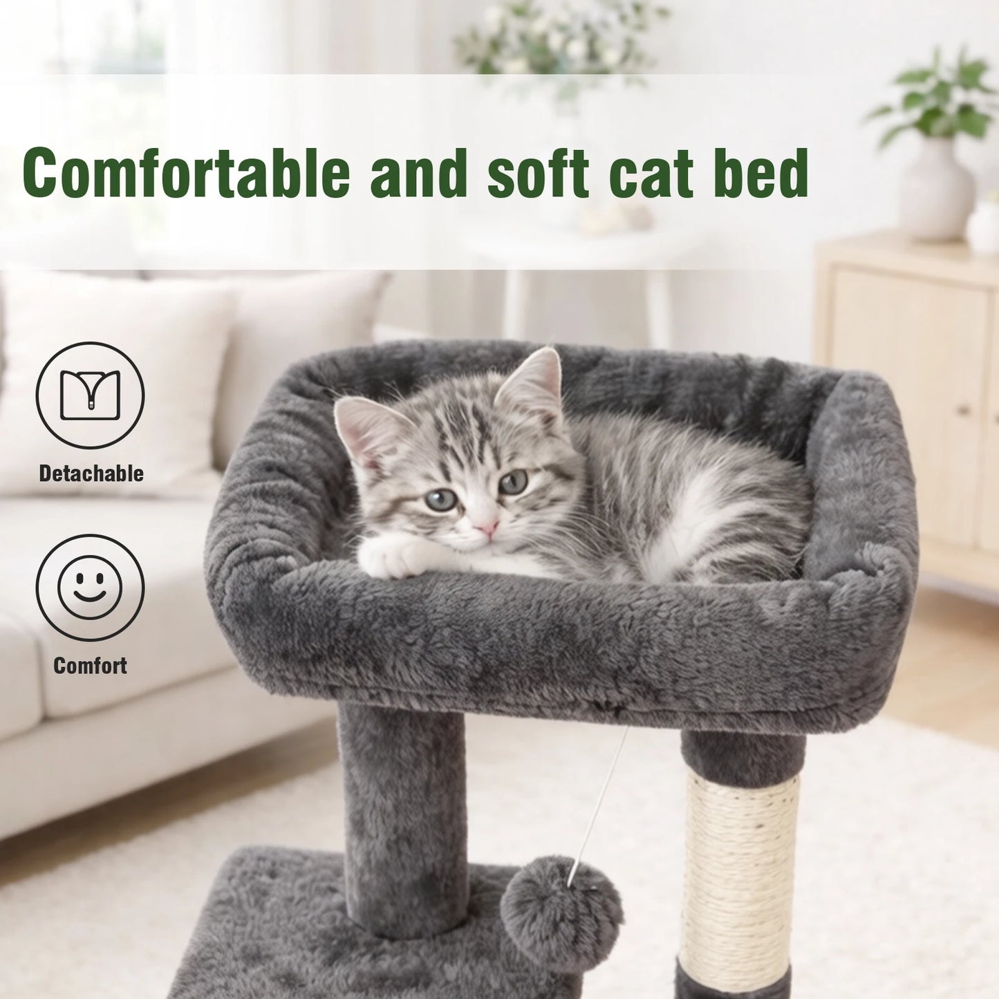 Cat Tree Indoor Tower With Scratching Posts And Condo