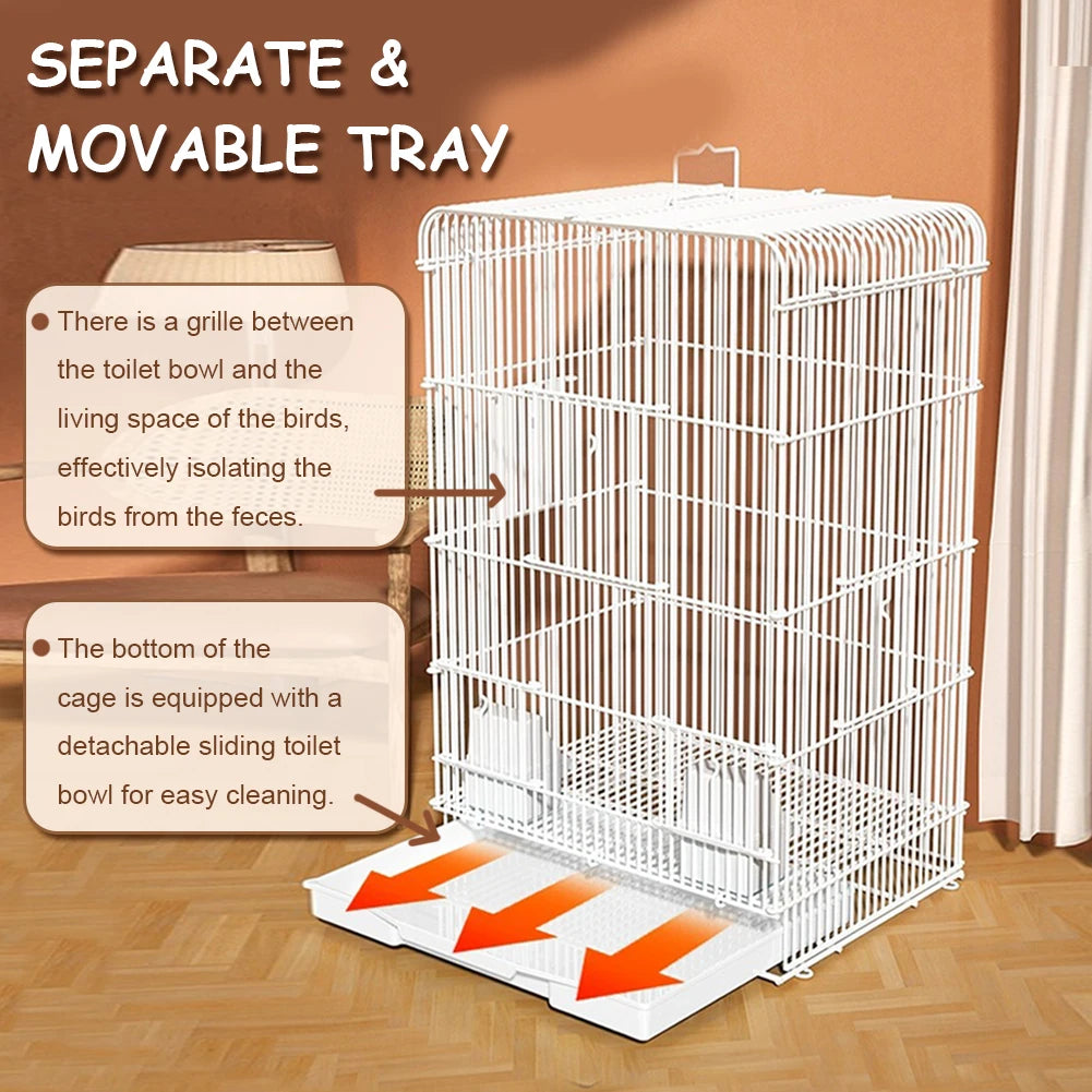 Wrought Iron Large Bird Cage With Removable Tray Indoor Outdoor