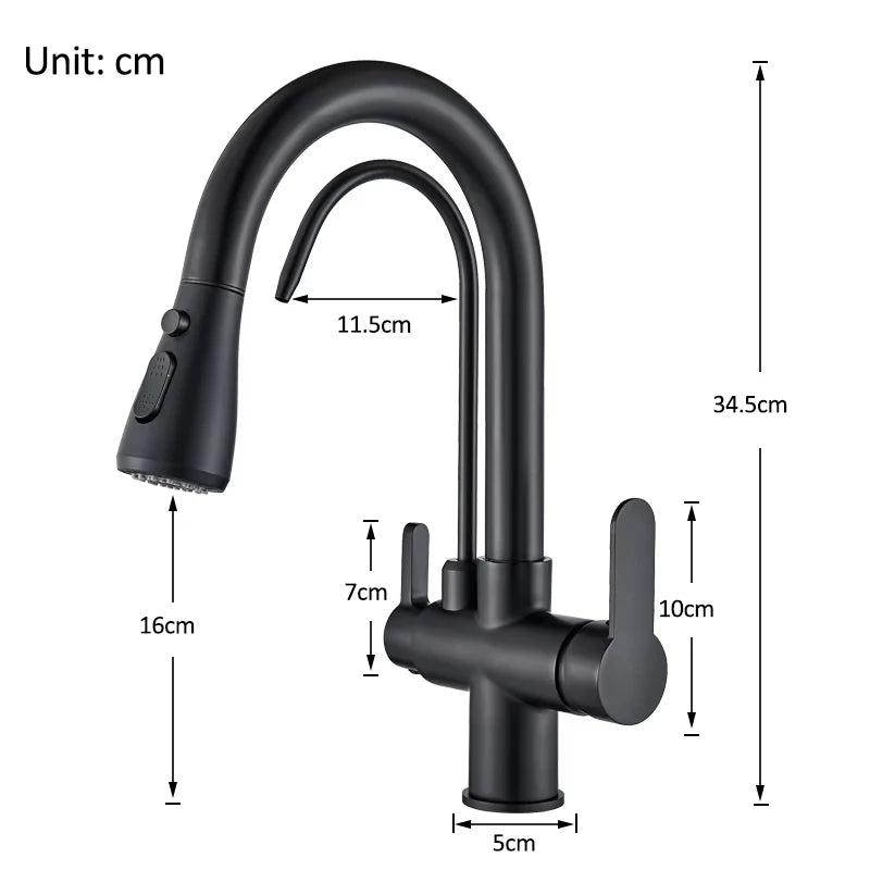 Wanmivezlo Purify Water Deck Mounted Dual Handle Faucet Kitchen