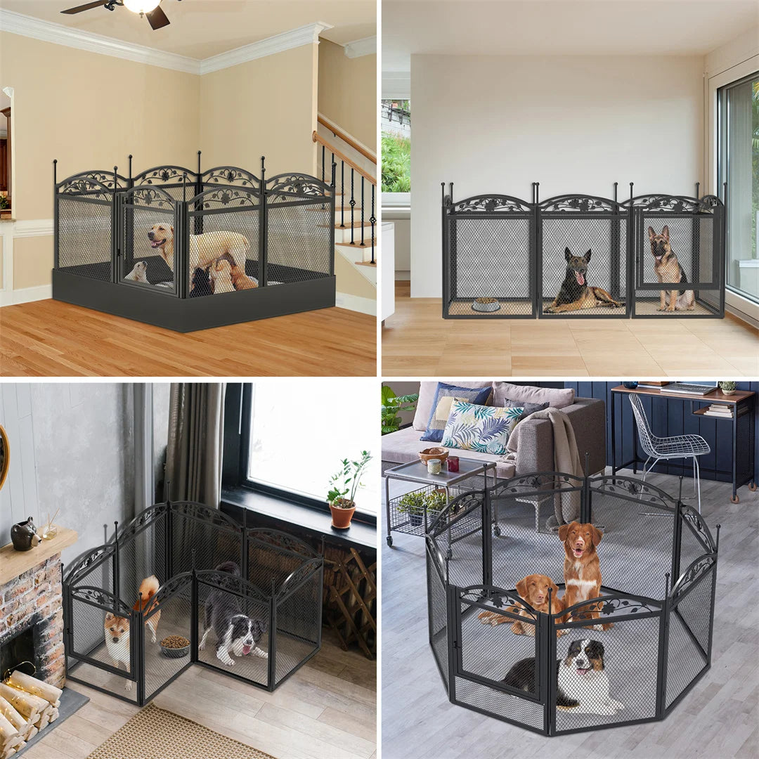 BINGOPAW 8-Panel Heavy-Duty Dog Playpen with Waterproof Pad