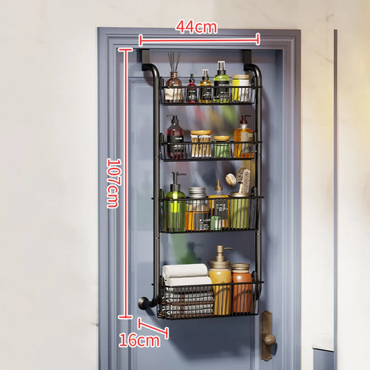 HiMIS Over the Door Storage Organizer Metal Hanging Shelf Adjustable Basket