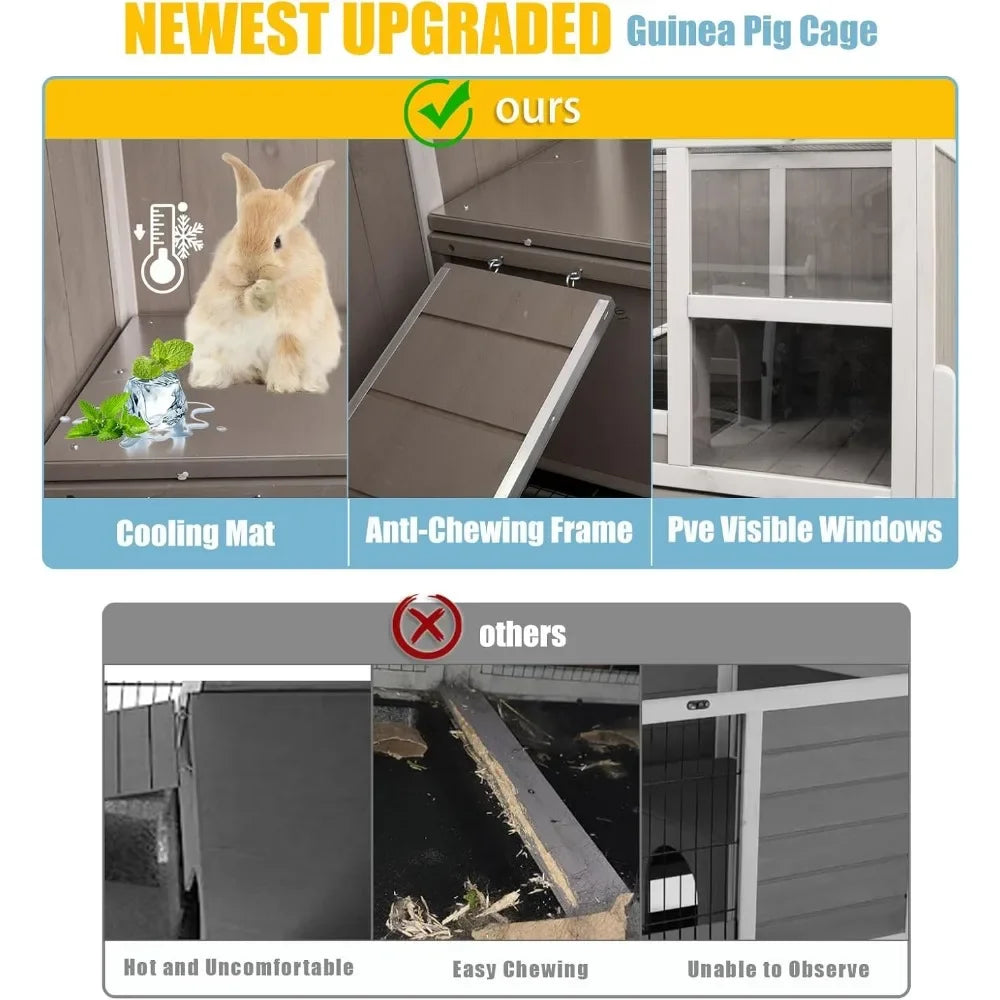 Guinea Pig Cage With Stand Ramp Indoor Small Animal Habitat