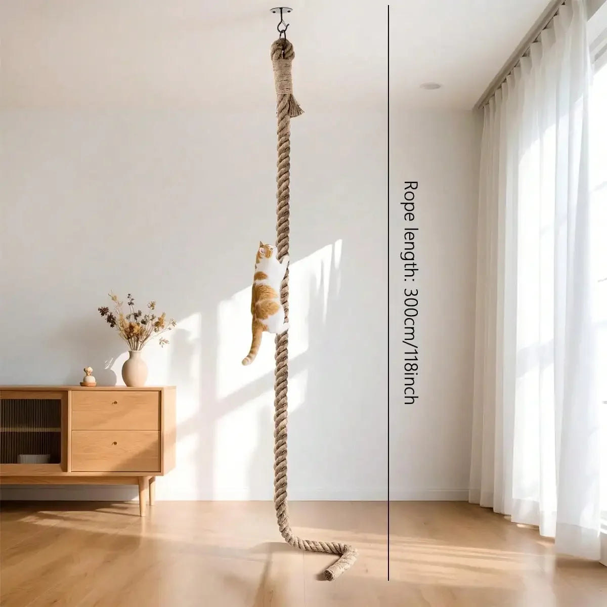 Indoor Cat Climbing Rope Ceiling Attachment Cat Tree Tower