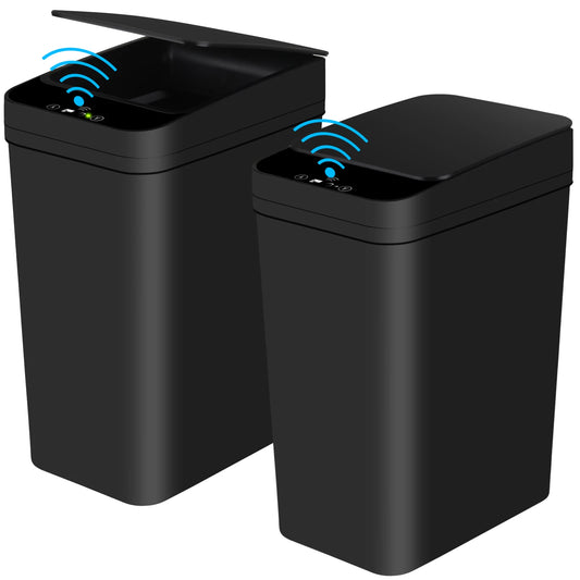 NONECN 2 Pack Touchless Motion Sensor Trash Cans Slim Design