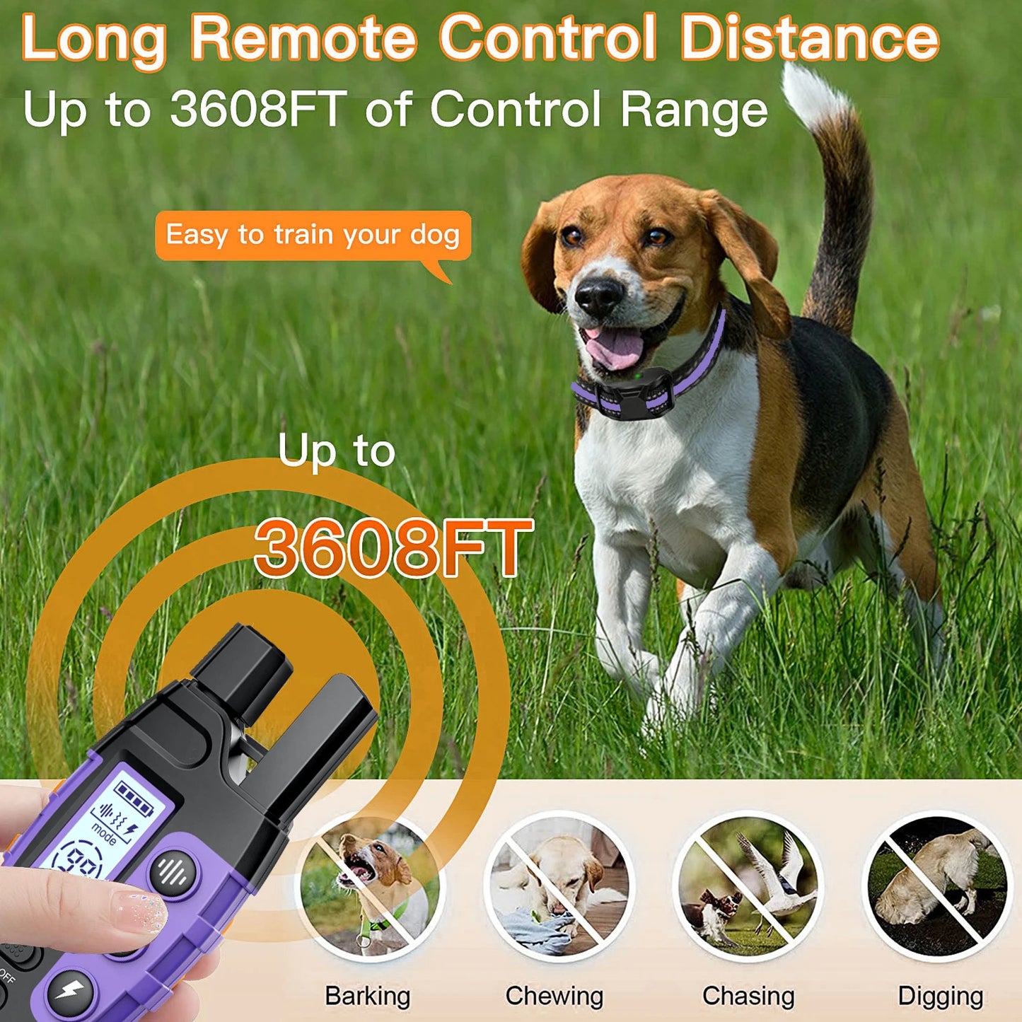 WXRPET 3300ft Electric Dog Training Collar With Remote Control