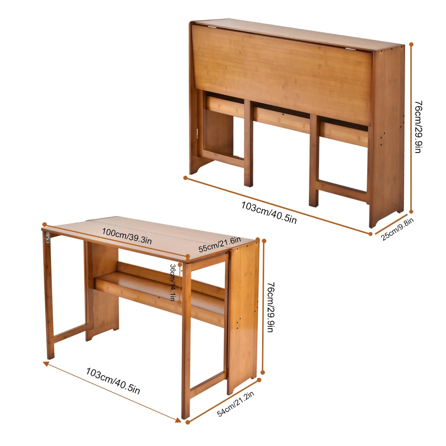 Folding Desk Table Multipurpose Space Saving Foldable Workstation Home Office