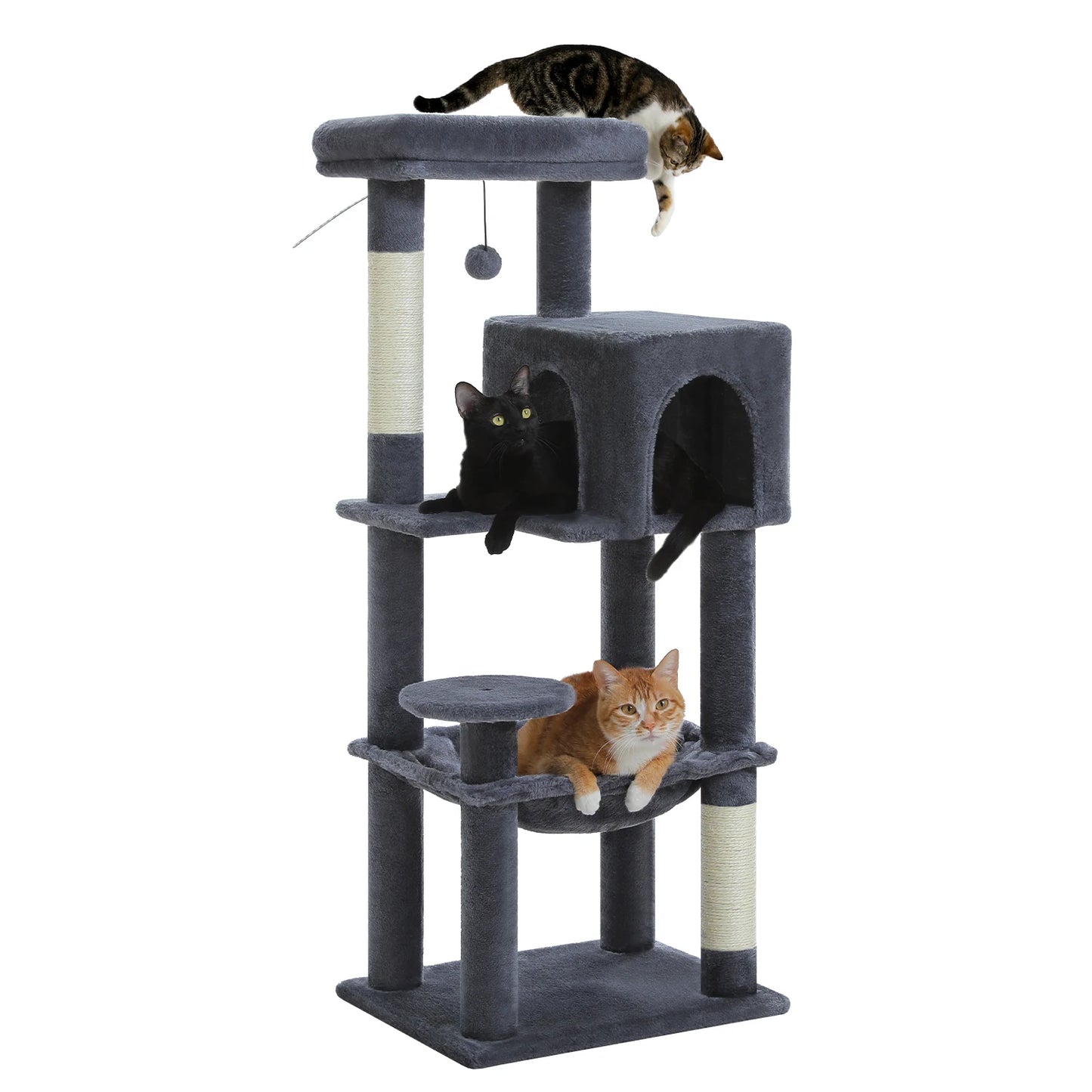 PEQULTI Five-Level Cat Tree Tower Top Perch And Sisal Post