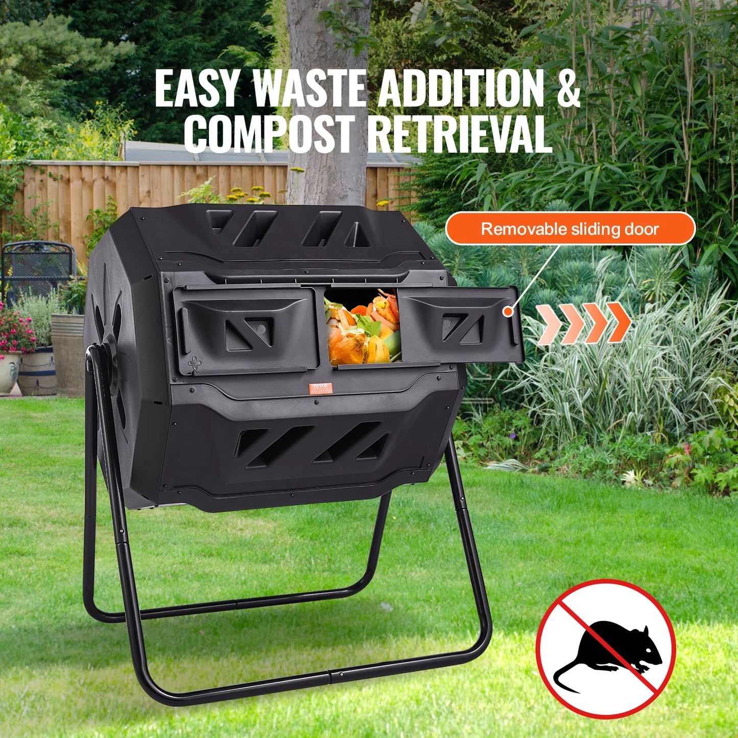 SucceBuy Dual Chamber Tumbling Composter For Garden And Yard