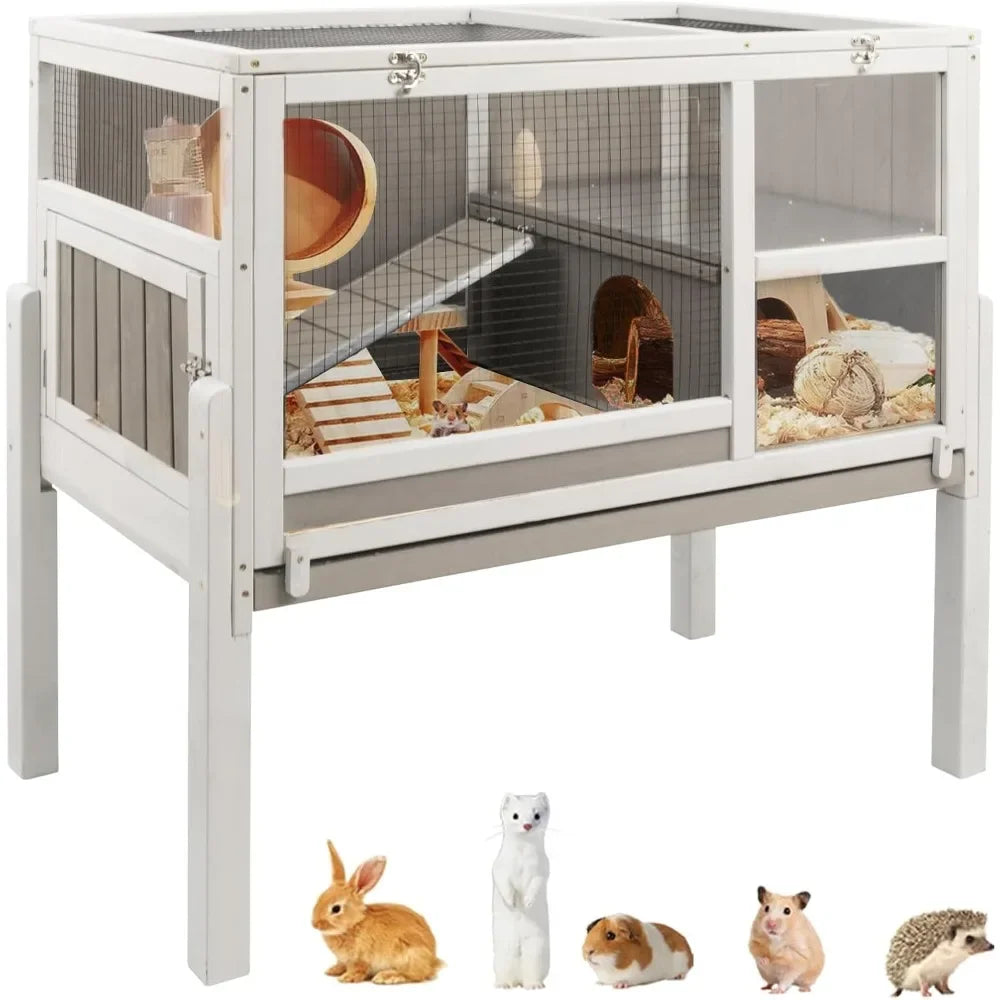 Guinea Pig Cage With Stand Ramp Indoor Small Animal Habitat