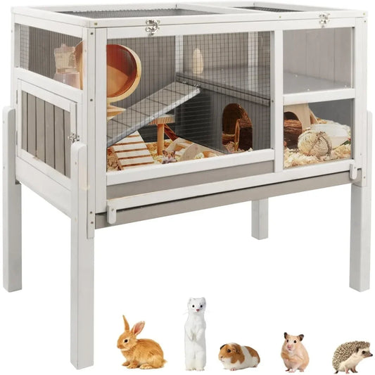 Guinea Pig Cage With Stand Ramp Indoor Small Animal Habitat