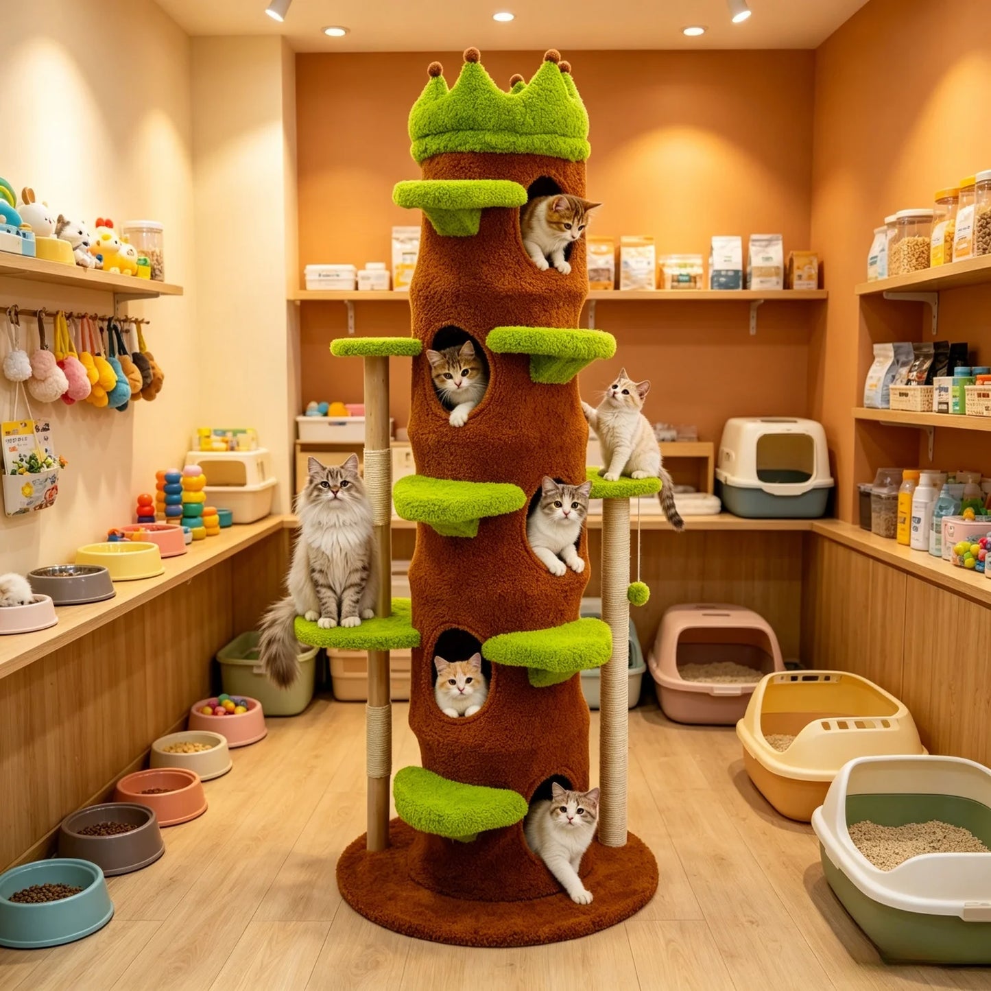 Indoor Cat Tree Tower With Cat Condo And Multi Tier
