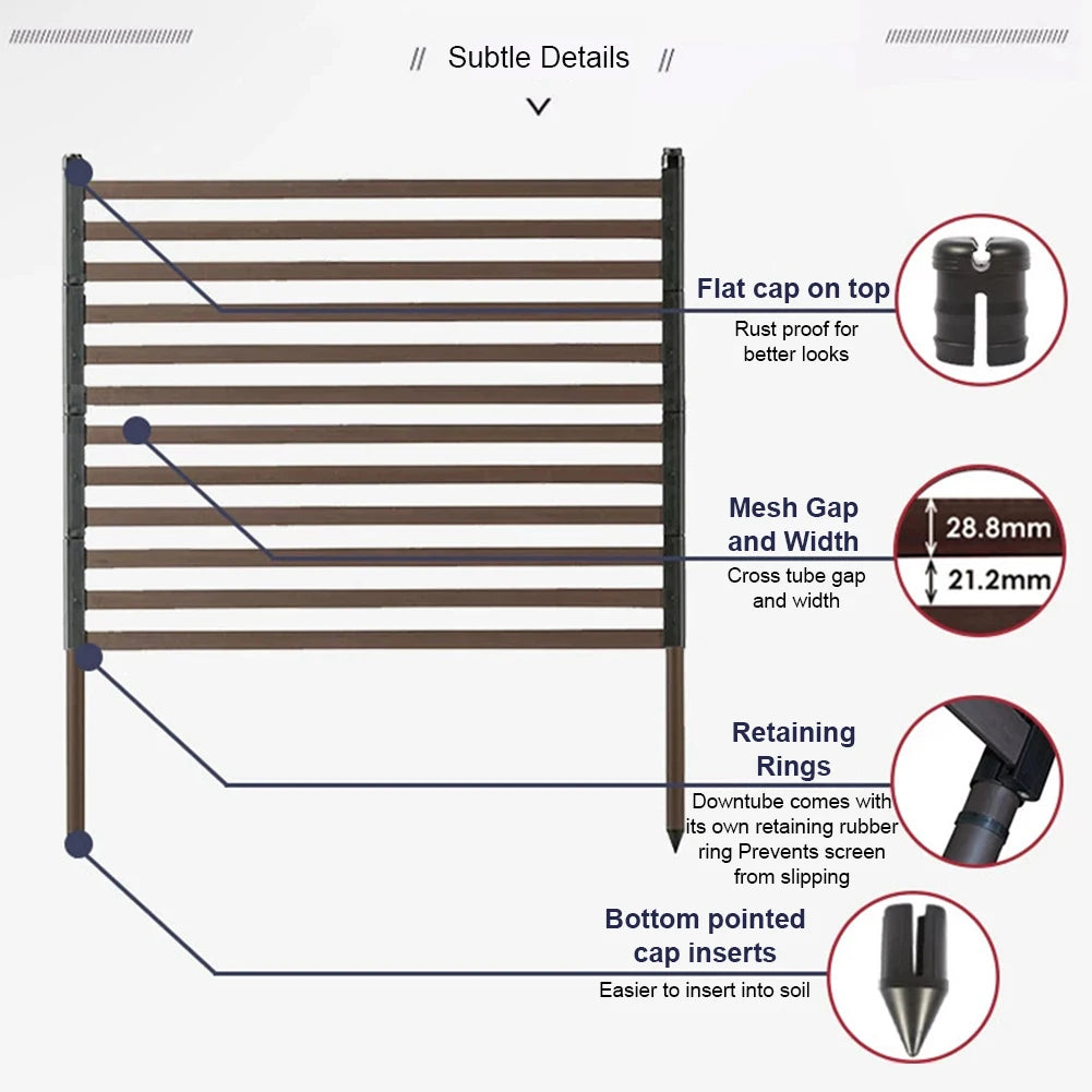 PE-Coated Steel Outdoor Privacy Screen Fence Panel for Garden Patio
