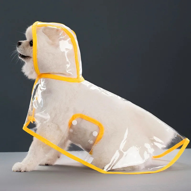 Transparent Dog Raincoat With Hat Waterproof Pet Raincoat