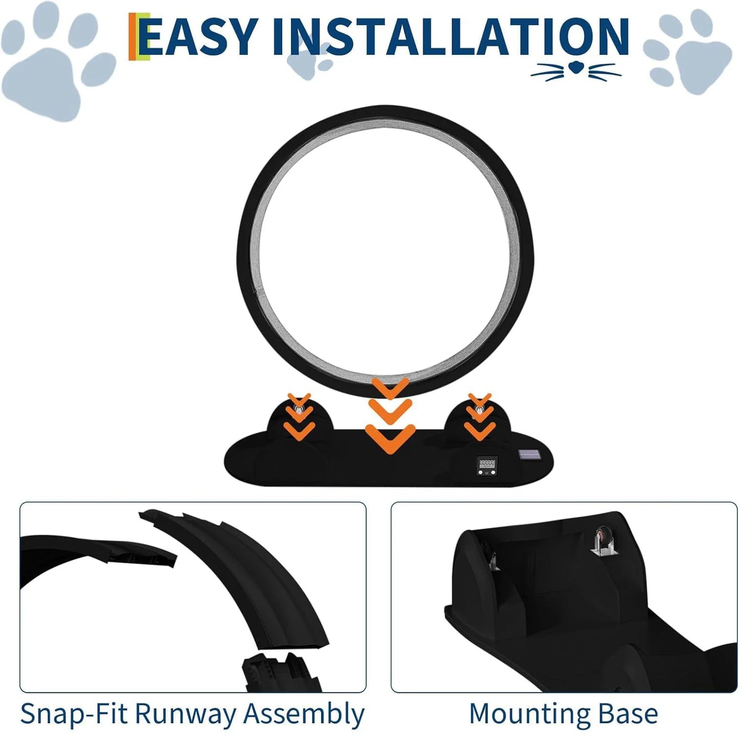 HiMISS Cat Exercise Wheel Treadmill For Indoor Running With Smart Pedometer
