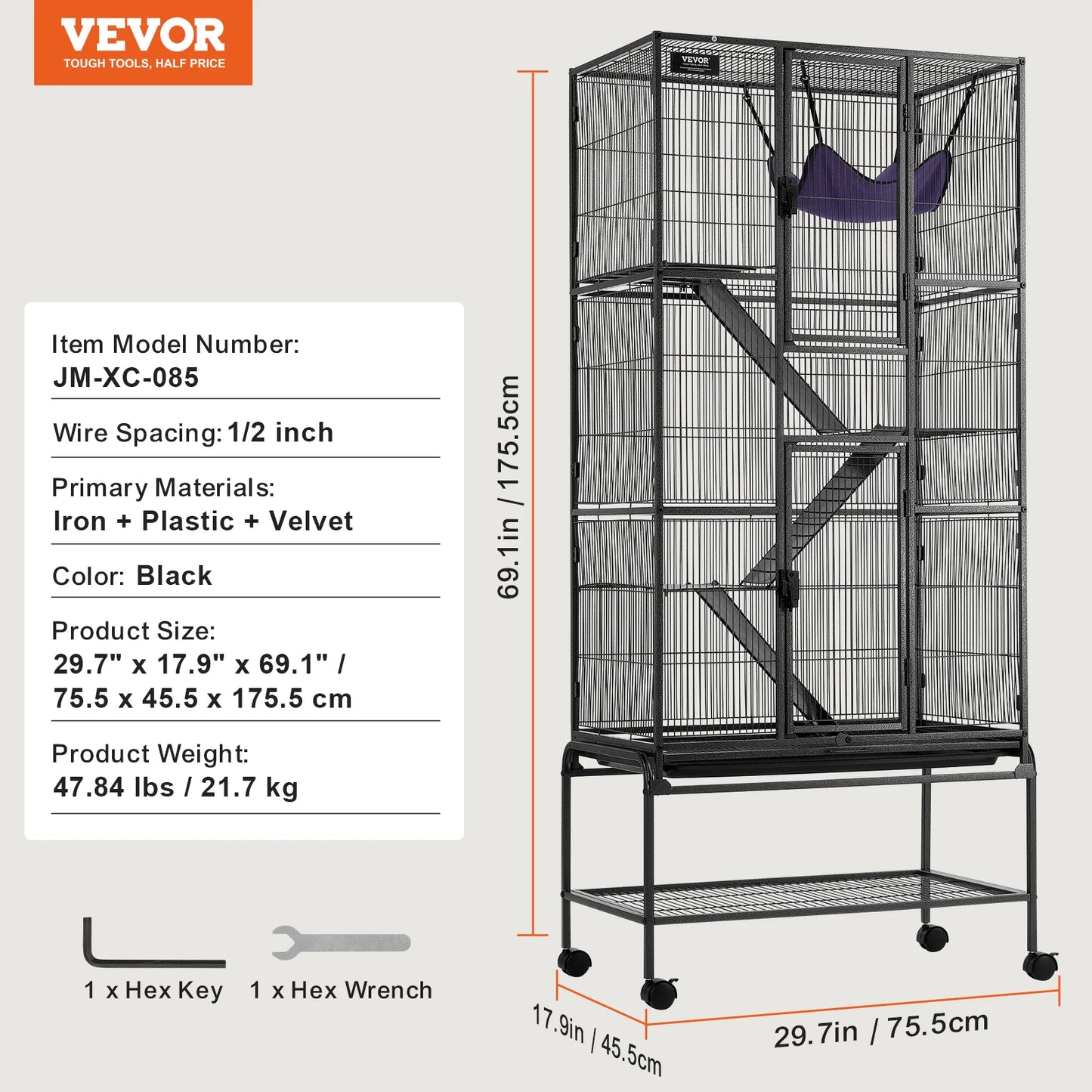 SucceBuy 4-Tier Critter Nation Ferret Cage for Small Animals