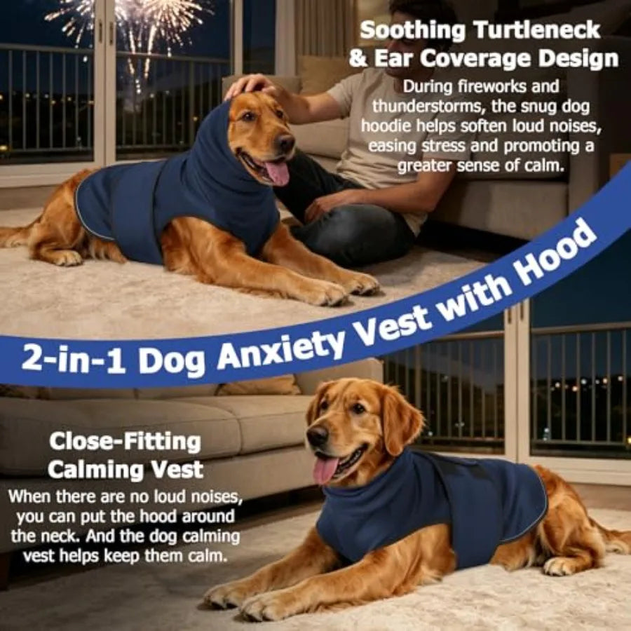 Dog Anxiety Vest With Hood Calming Shirt For Stress Relief