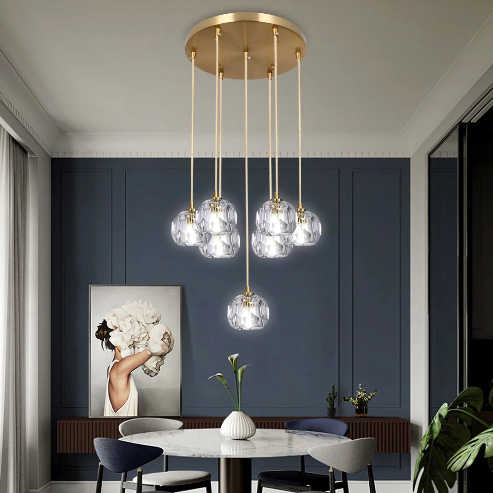 VETRULUS Crystal Pendant Ceiling Light for Modern Home Decor