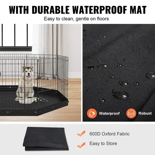 Foldable Dog Playpen For Indoor Outdoor Pet Enclosure