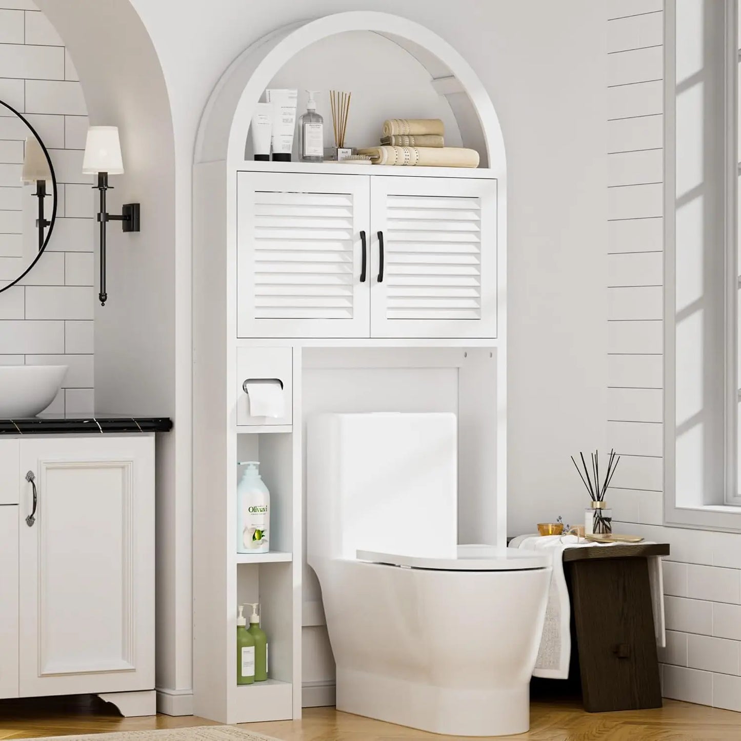 Over Toilet Storage Cabinet Arch Design Freestanding Organizer