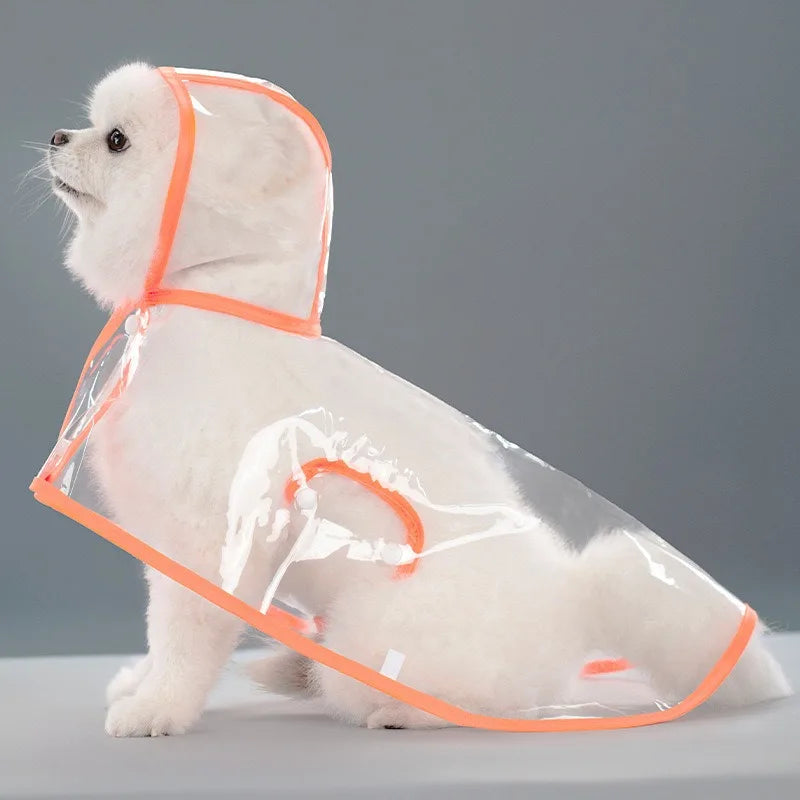 Transparent Dog Raincoat With Hat Waterproof Pet Raincoat