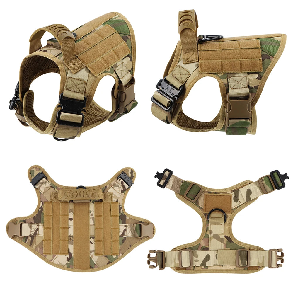 PETRAVELCN Tactical Dog Harness Vest For Large Dogs No Pull