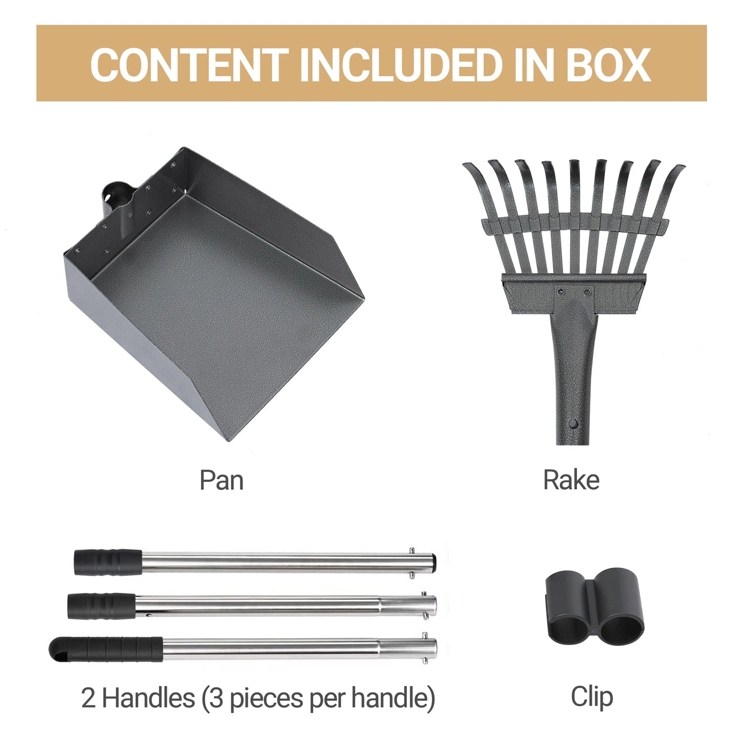 Pooper Scooper Set With Adjustable Stainless Handles