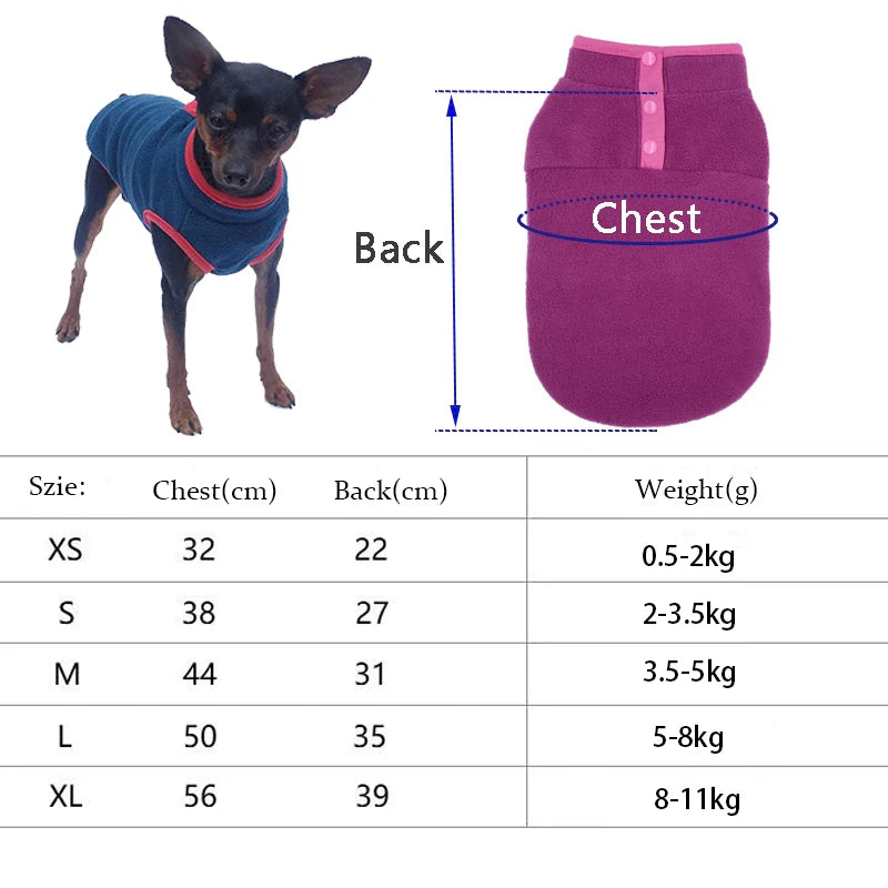 Fleece Dog Clothes For Small Dogs Spring Autumn Vest