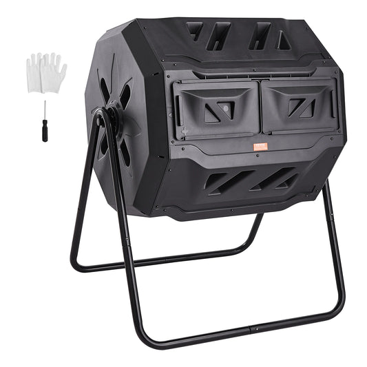 SucceBuy Dual Chamber Tumbling Composter For Garden And Yard