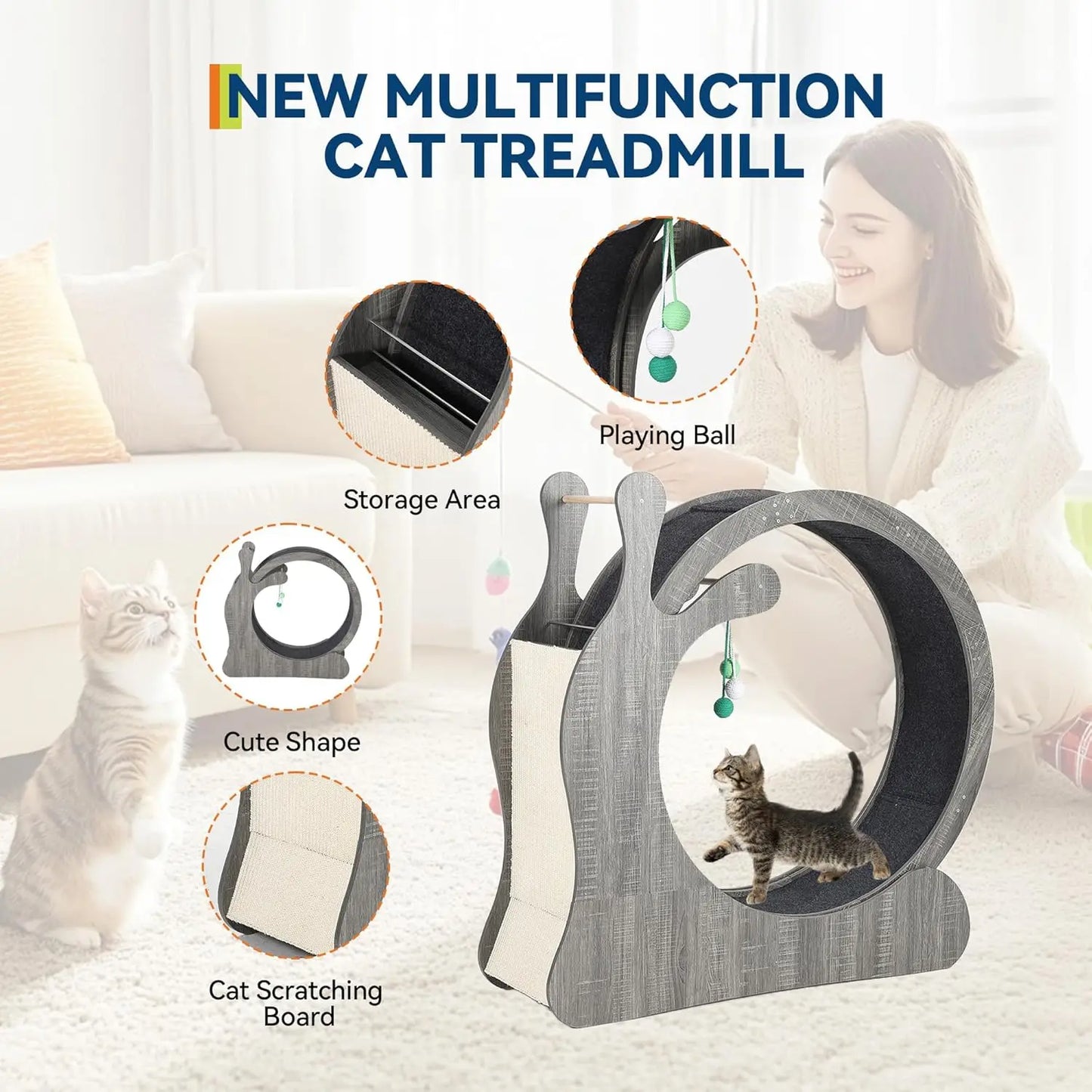 HiMISS Cat Exercise Wheel Treadmill For Indoor Fitness