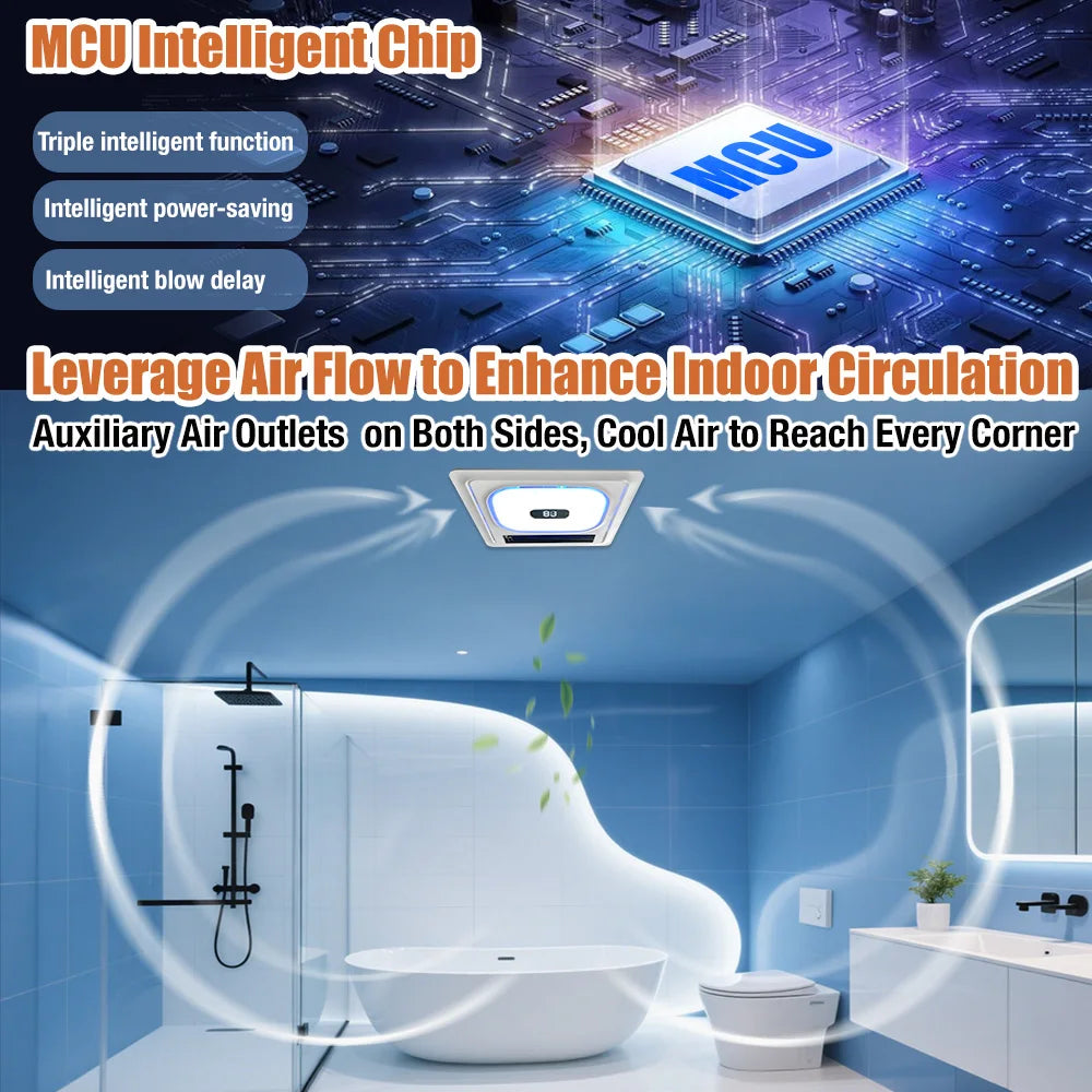 4-In-1 Bathroom Fan With Heater, Vent, Bluetooth Speaker
