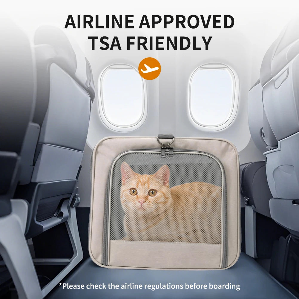 Cat Transport Carrier With Wheels For Two Cats Safety Belts
