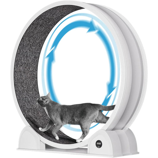HiMISS Cat Exercise Wheel Super Quiet Pedometer Removable Mat Fitness