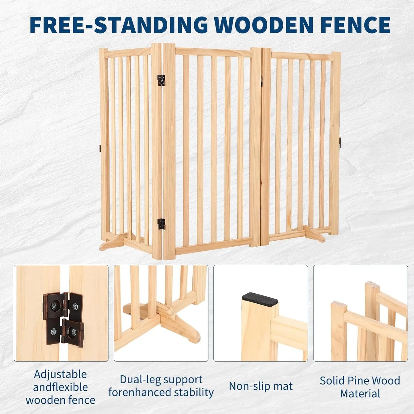 HiMISS Freestanding Dog Gate Foldable Indoor Pet Fence