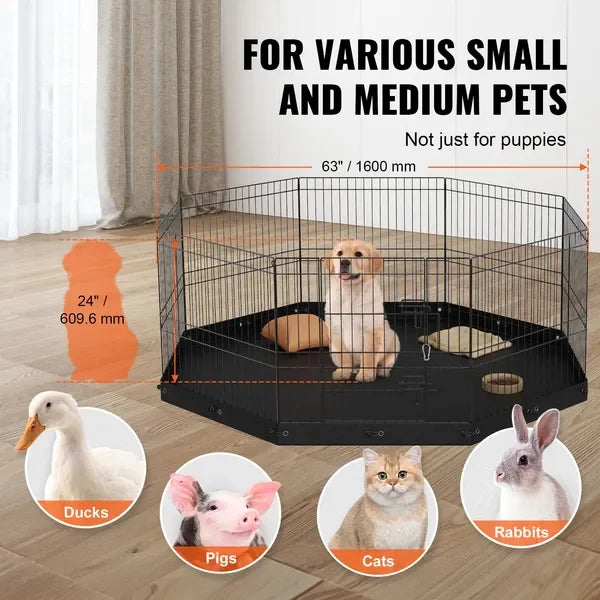 Foldable Dog Playpen For Indoor Outdoor Pet Enclosure