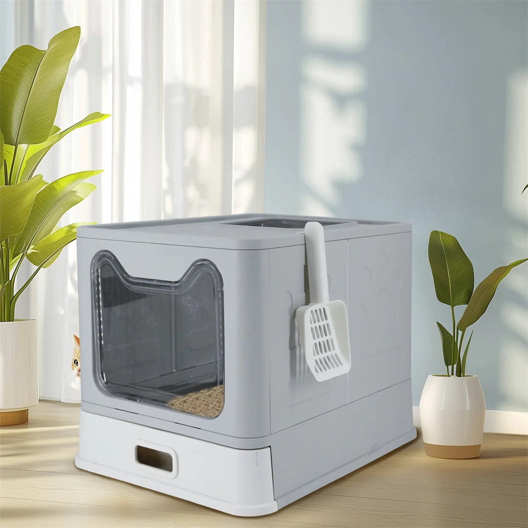 Bingopaw Detachable Enclosed Cat Litter Box Front Entry Scoop