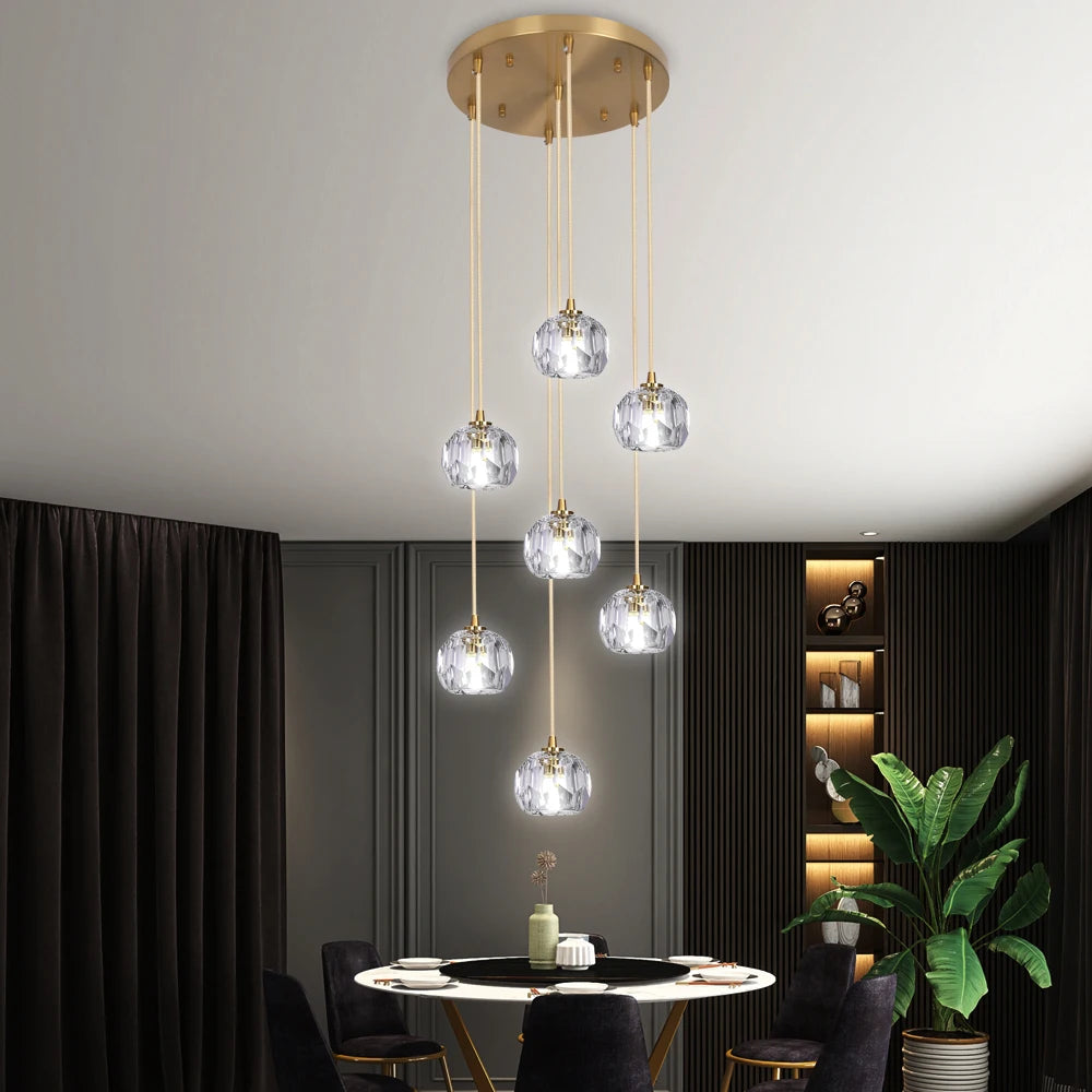 VETRULUS Crystal Pendant Ceiling Light for Modern Home Decor