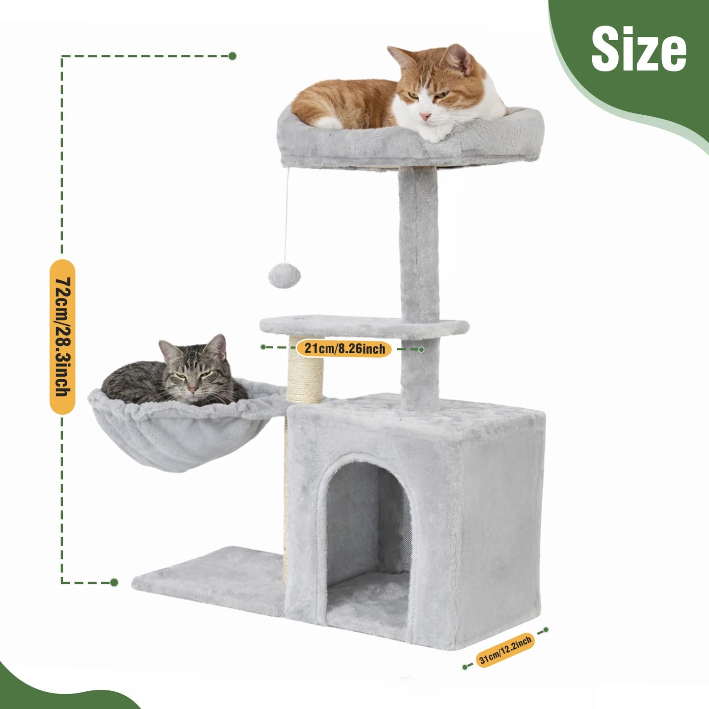 Cat Tree Indoor Tower With Scratching Posts And Condo